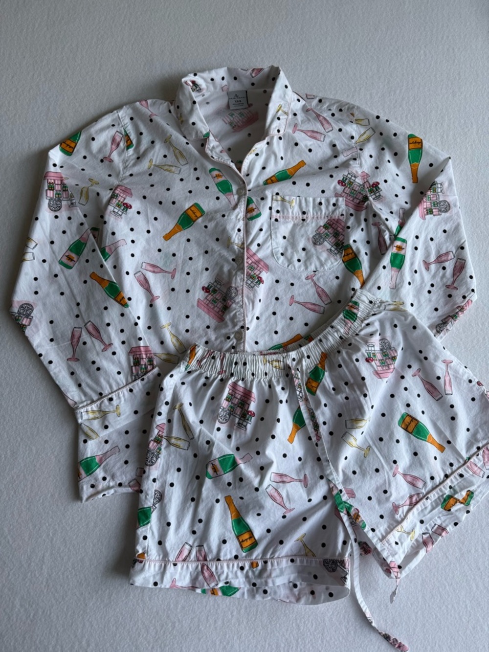 8 Oak Lane Cotton Champagne Bridal Pajama Set Size XS/S Loungewear